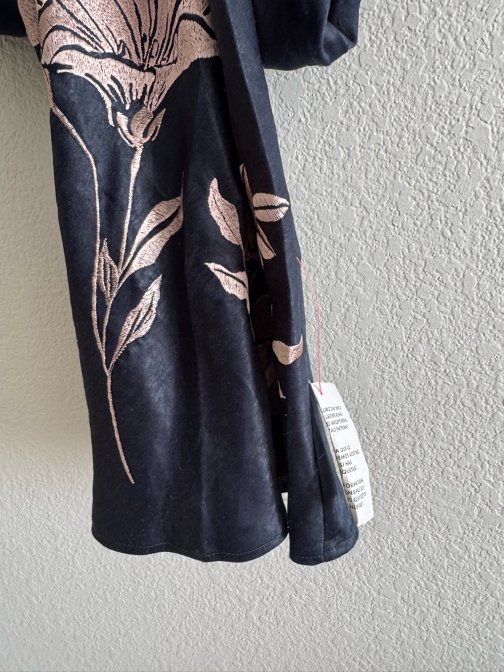 ASOS Navy Blue Satin Floral Embroidered Maxi Dress Cowl Back Elegant Evening - Picture 6 of 7